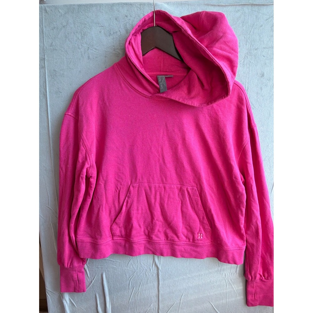 Sweaty Betty Hoodie Women US 6 Pink Athleisure Barbiecore Thumbhole Soft Yoga